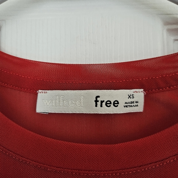 Wilfred Free semi sheer red kristen t shirt long sleeve - Picture 4 of 6